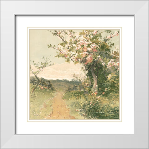 Country Pond 5 White Modern Wood Framed Art Print with Double Matting by Stellar Design Studio
