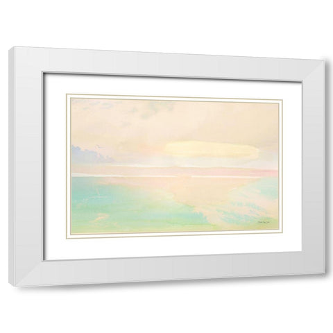 Peaceful Shore 2 White Modern Wood Framed Art Print with Double Matting by Stellar Design Studio