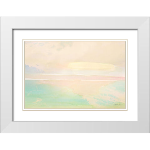 Peaceful Shore 2 White Modern Wood Framed Art Print with Double Matting by Stellar Design Studio