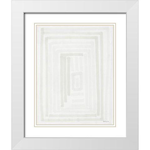 Transparent Lines 1 White Modern Wood Framed Art Print with Double Matting by Stellar Design Studio