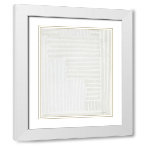 Transparent Lines 3 White Modern Wood Framed Art Print with Double Matting by Stellar Design Studio