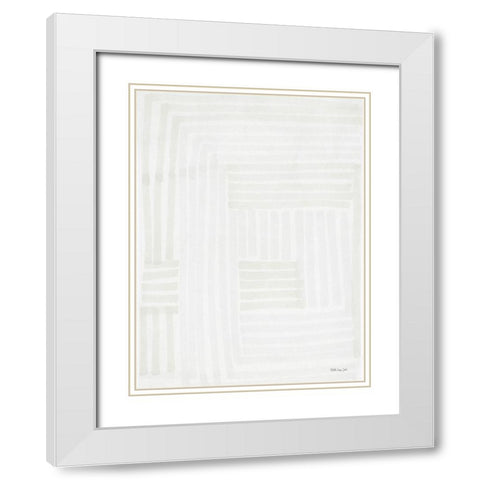 Transparent Lines 4 White Modern Wood Framed Art Print with Double Matting by Stellar Design Studio