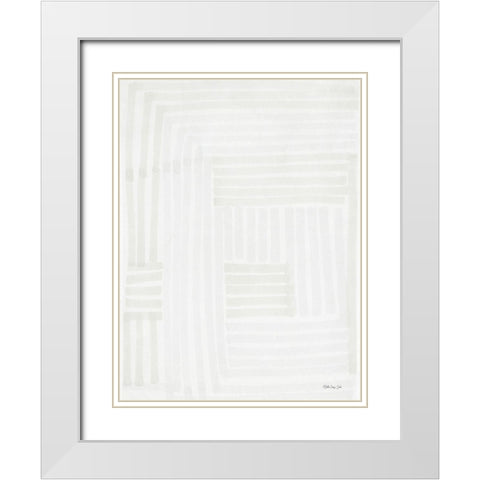 Transparent Lines 4 White Modern Wood Framed Art Print with Double Matting by Stellar Design Studio