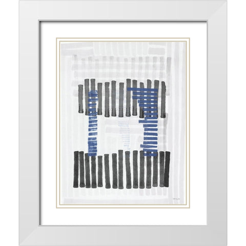 Intersecting Lines 1     White Modern Wood Framed Art Print with Double Matting by Stellar Design Studio