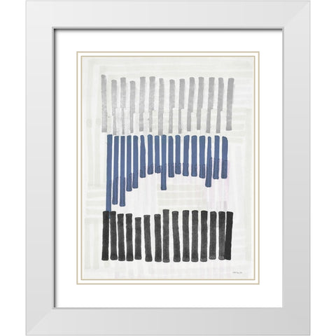 Intersecting Lines 2     White Modern Wood Framed Art Print with Double Matting by Stellar Design Studio