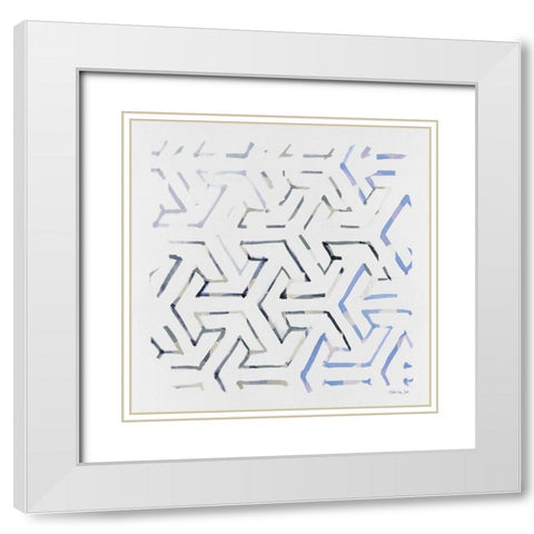 Mosaic 2     White Modern Wood Framed Art Print with Double Matting by Stellar Design Studio