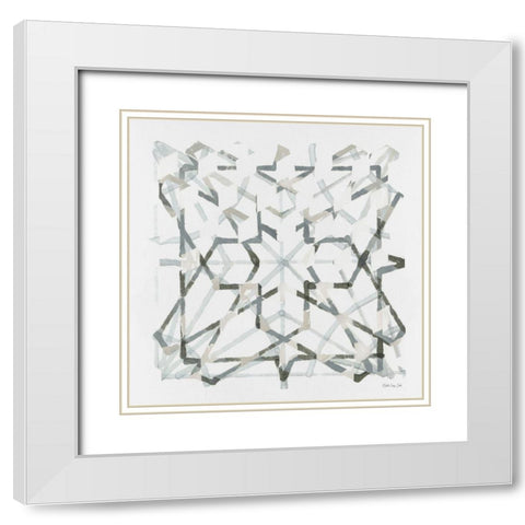 Mosaic 3    White Modern Wood Framed Art Print with Double Matting by Stellar Design Studio