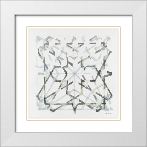 Mosaic 3    White Modern Wood Framed Art Print with Double Matting by Stellar Design Studio