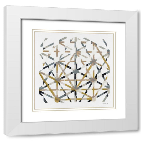 Mosaic 4    White Modern Wood Framed Art Print with Double Matting by Stellar Design Studio