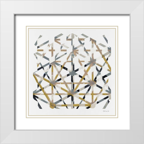 Mosaic 4    White Modern Wood Framed Art Print with Double Matting by Stellar Design Studio