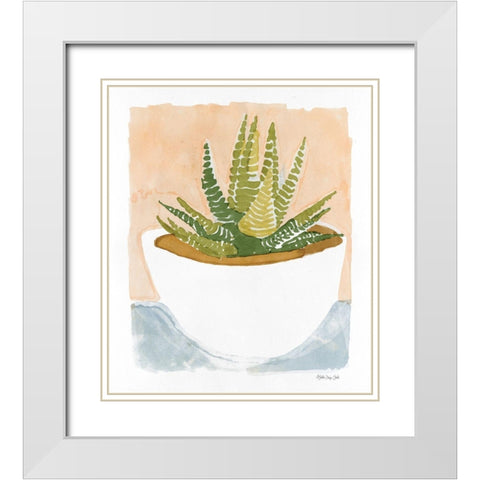 Cacti Bowl      White Modern Wood Framed Art Print with Double Matting by Stellar Design Studio