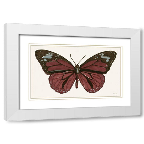 Papillon 4 White Modern Wood Framed Art Print with Double Matting by Stellar Design Studio
