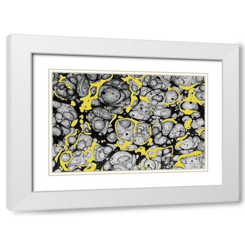 Organic Lines White Modern Wood Framed Art Print with Double Matting by Stellar Design Studio