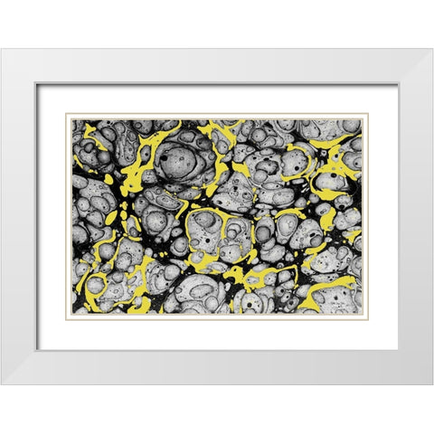 Organic Lines White Modern Wood Framed Art Print with Double Matting by Stellar Design Studio