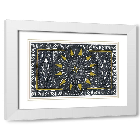 Sunburst White Modern Wood Framed Art Print with Double Matting by Stellar Design Studio