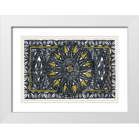 Sunburst White Modern Wood Framed Art Print with Double Matting by Stellar Design Studio