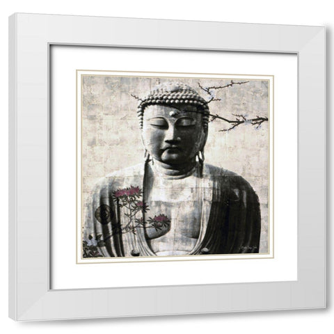 Enlightment White Modern Wood Framed Art Print with Double Matting by Stellar Design Studio