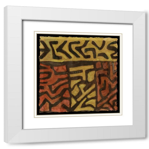 Kuba 2 White Modern Wood Framed Art Print with Double Matting by Stellar Design Studio