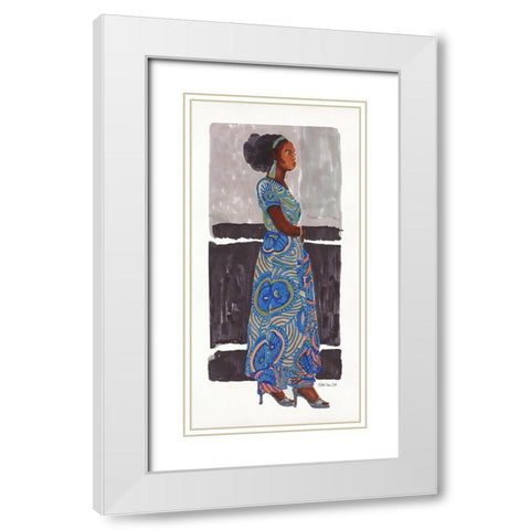 Venessa White Modern Wood Framed Art Print with Double Matting by Stellar Design Studio