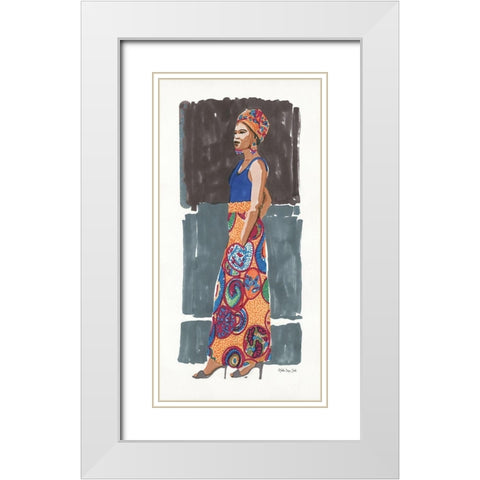 Jacqueline White Modern Wood Framed Art Print with Double Matting by Stellar Design Studio