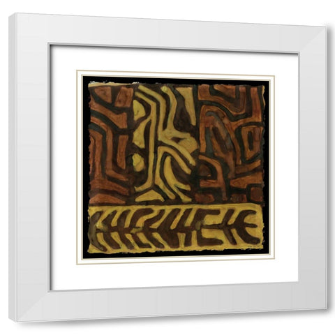 Kuba 3 White Modern Wood Framed Art Print with Double Matting by Stellar Design Studio