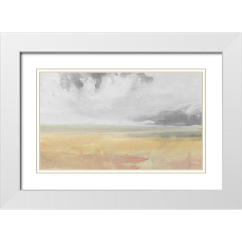 Vague Horizon 1 White Modern Wood Framed Art Print with Double Matting by Stellar Design Studio