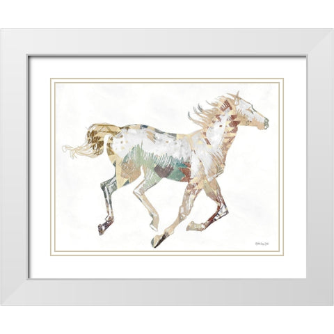 Navajo Horse 1 White Modern Wood Framed Art Print with Double Matting by Stellar Design Studio