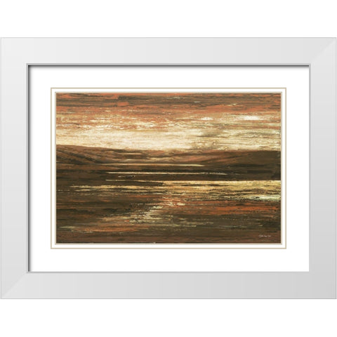 Desert Shadows White Modern Wood Framed Art Print with Double Matting by Stellar Design Studio