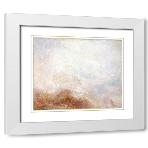 Mountain Clouds White Modern Wood Framed Art Print with Double Matting by Stellar Design Studio