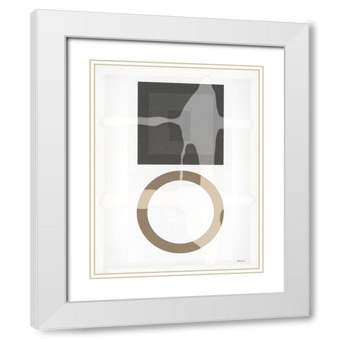 Balance White Modern Wood Framed Art Print with Double Matting by Stellar Design Studio