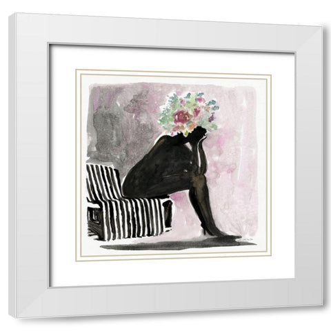 Balanced on Beauty 1 White Modern Wood Framed Art Print with Double Matting by Stellar Design Studio