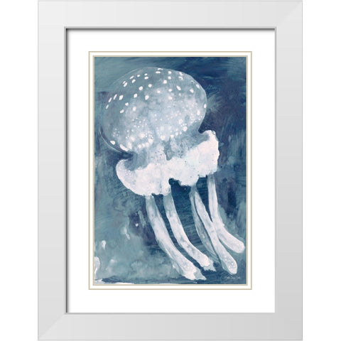 Jelly 1 White Modern Wood Framed Art Print with Double Matting by Stellar Design Studio