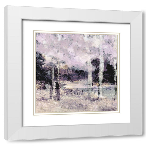 Marsh at Dusk White Modern Wood Framed Art Print with Double Matting by Stellar Design Studio