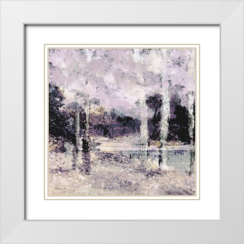 Marsh at Dusk White Modern Wood Framed Art Print with Double Matting by Stellar Design Studio