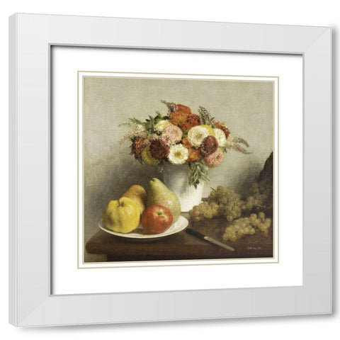 Vintage Still-Life White Modern Wood Framed Art Print with Double Matting by Stellar Design Studio