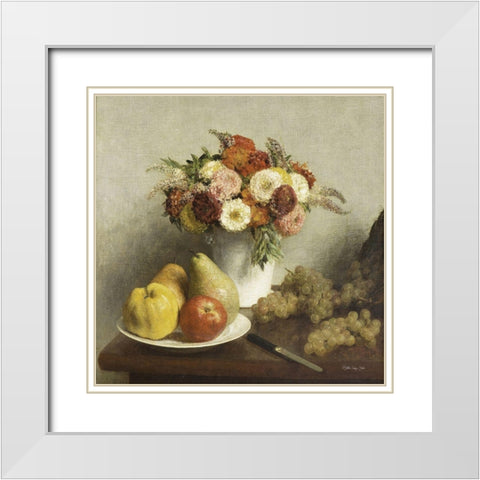 Vintage Still-Life White Modern Wood Framed Art Print with Double Matting by Stellar Design Studio