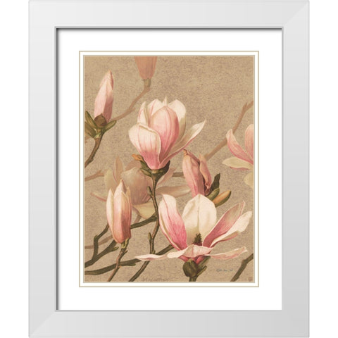 Antique Botanical Collection 4 White Modern Wood Framed Art Print with Double Matting by Stellar Design Studio