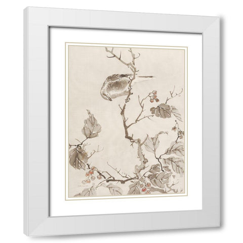 Sumi Ink Study 1 White Modern Wood Framed Art Print with Double Matting by Stellar Design Studio