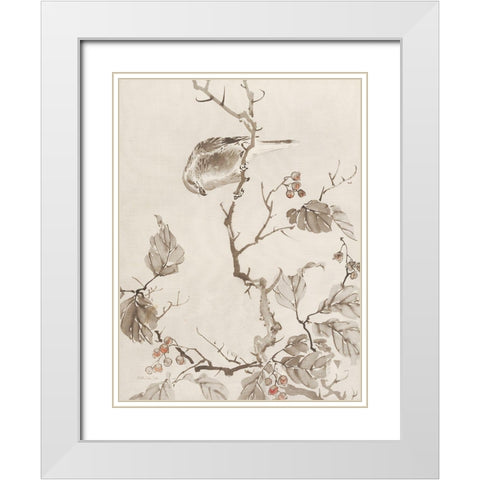 Sumi Ink Study 1 White Modern Wood Framed Art Print with Double Matting by Stellar Design Studio