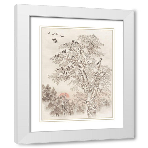 Sumi Ink Study 2 White Modern Wood Framed Art Print with Double Matting by Stellar Design Studio