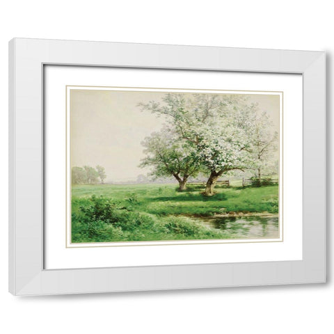 The Dreamy Field White Modern Wood Framed Art Print with Double Matting by Seven Trees Design
