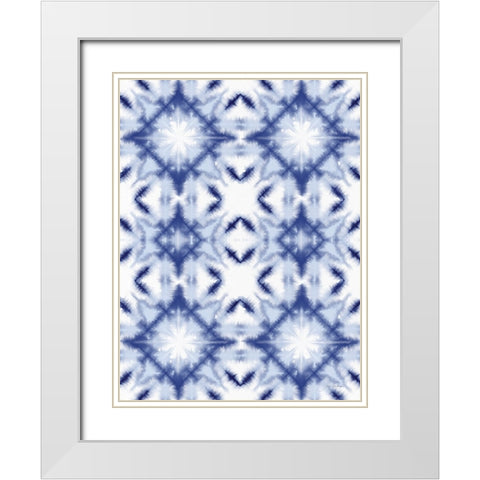 Shibori I White Modern Wood Framed Art Print with Double Matting by Seven Trees Design