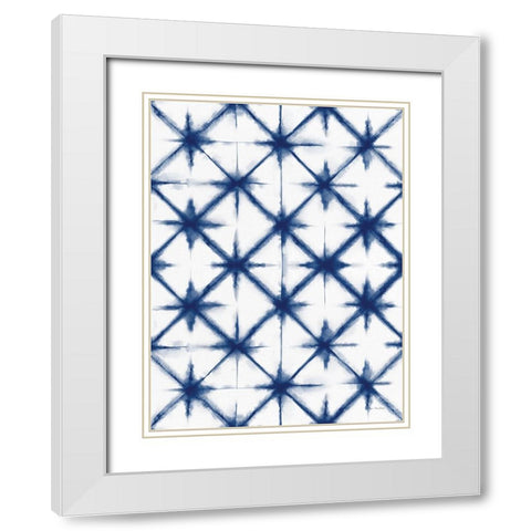 Shibori II White Modern Wood Framed Art Print with Double Matting by Seven Trees Design