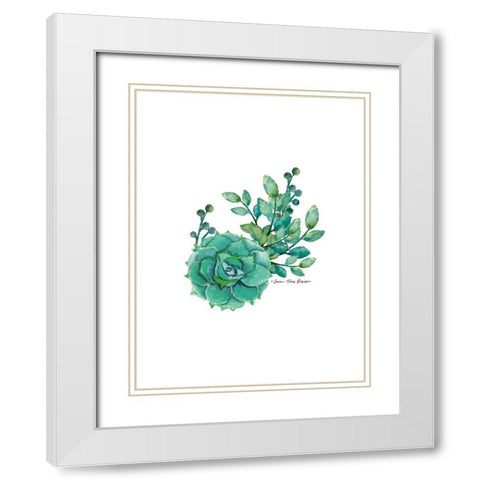 Succulent Plant III White Modern Wood Framed Art Print with Double Matting by Seven Trees Design