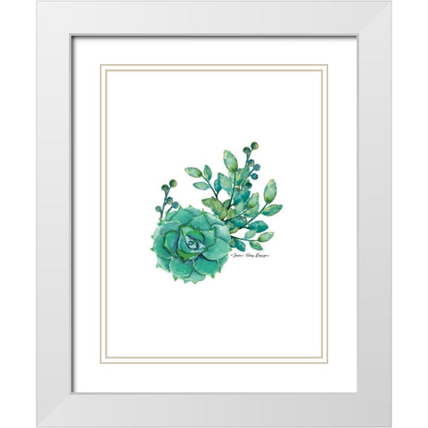 Succulent Plant III White Modern Wood Framed Art Print with Double Matting by Seven Trees Design