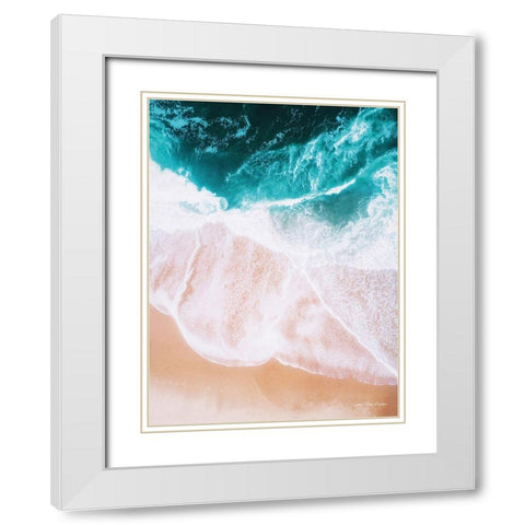 Ocean Meets Sand I White Modern Wood Framed Art Print with Double Matting by Seven Trees Design