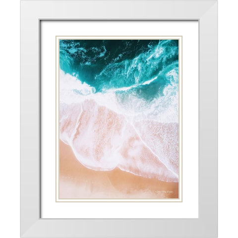 Ocean Meets Sand I White Modern Wood Framed Art Print with Double Matting by Seven Trees Design