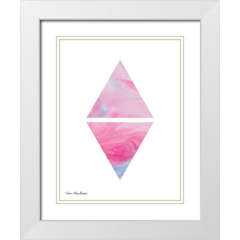 Marble Geometric II White Modern Wood Framed Art Print with Double Matting by Seven Trees Design
