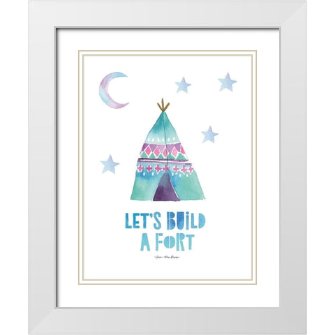 Lets  Build a Fort White Modern Wood Framed Art Print with Double Matting by Seven Trees Design