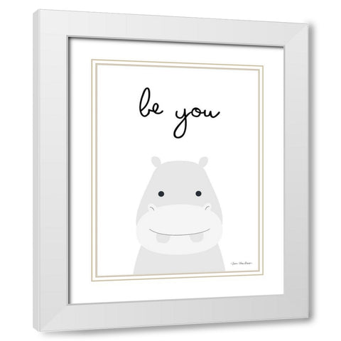Be You White Modern Wood Framed Art Print with Double Matting by Seven Trees Design